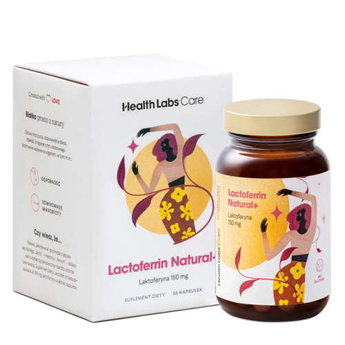 Health Labs Care - Lactoferrin Natural+ -  Lactoferrín na podporu trávenia a imunity kapsule 150 mg - 30 ks