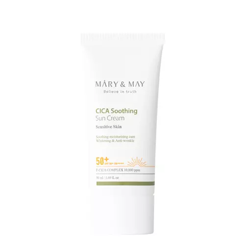 Mary&May - Cica Soothing Sun Cream SPF50+/PA++++ - Upokojujúci a hydratačný pleťový SPF krém - 50ml