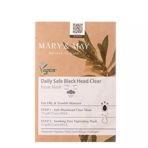 Mary&May - Daily Safe Black Head Clear Nose Mask - Sada čistiacich masiek na nos - 10ks