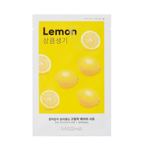 Missha - Airy Fit Sheet Mask - Lemon - Rozjasňujúca citrónová textilná maska - 19g