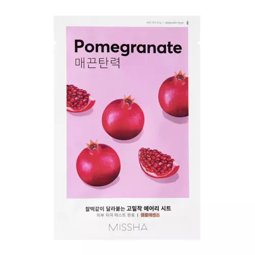 Missha - Airy Fit Sheet Mask - Pomegranate - Textilná maska s extraktom z granátového jablka - 19g