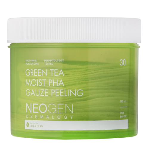 Neogen - Green Tea Moist PHA Gauze Peeling - Tampóny s kyselinami a zeleným čajom - 30 ks / 190 ml