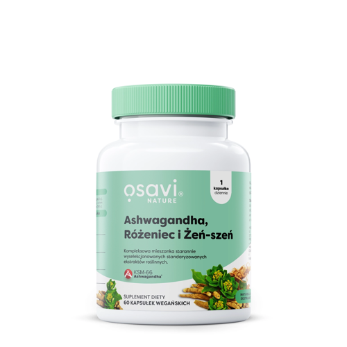 Osavi - Ashwagandha + Rhodiola (rozchodnica) a ženšen - 60 kapsúl