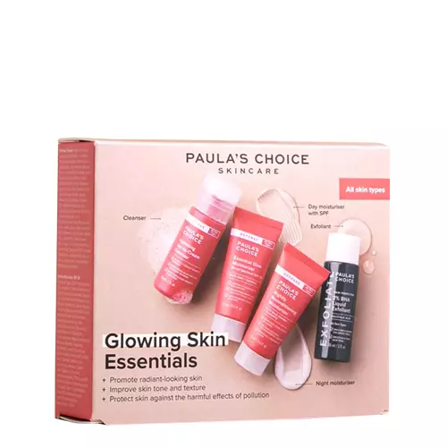 Paula's Choice - Trial Kit Defense Glowing Skin - Sada rozjasňujúcich produktov - Exfoliačný roztok - 30 ml + Regeneračný krém - 15 ml + Rozjasňujúci krém - 15 ml + Čistiaci gél - 30 ml
