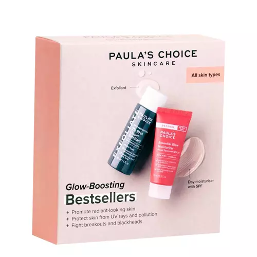 Paula's Choice - Trial Kit Glow - Boosting Bestsellers - Sada exfoliačných a rozjasňujúcich produktov - Skin Perfecting - 2% BHA Liquid Exfoliant - 30 ml + Defense - Essential Glow Moisturiser SPF30 - 15 ml
