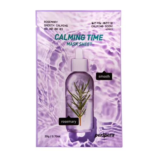 Peripera - Calming Time Mask Sheet Rosemary Smooth Calming - Vyhladzujúca plátienková maska s rozmarínom - 20 g