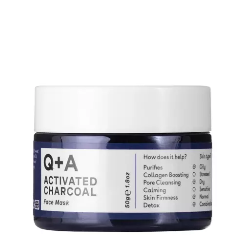 Q+A - Activated Charcoal - Face Mask - Detoxikačná pleťová maska s aktívnym uhlím - 50ml