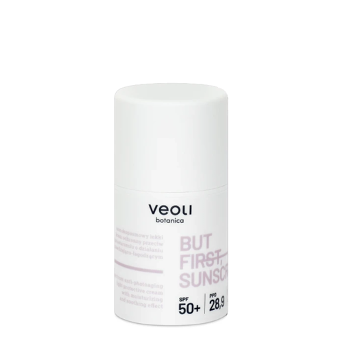 Veoli Botanica - But First, Sunscreen - Širokospektrálny ľahký SPF krém proti starnutiu s hydratačným a upokojujúcim účinkom - 50 ml