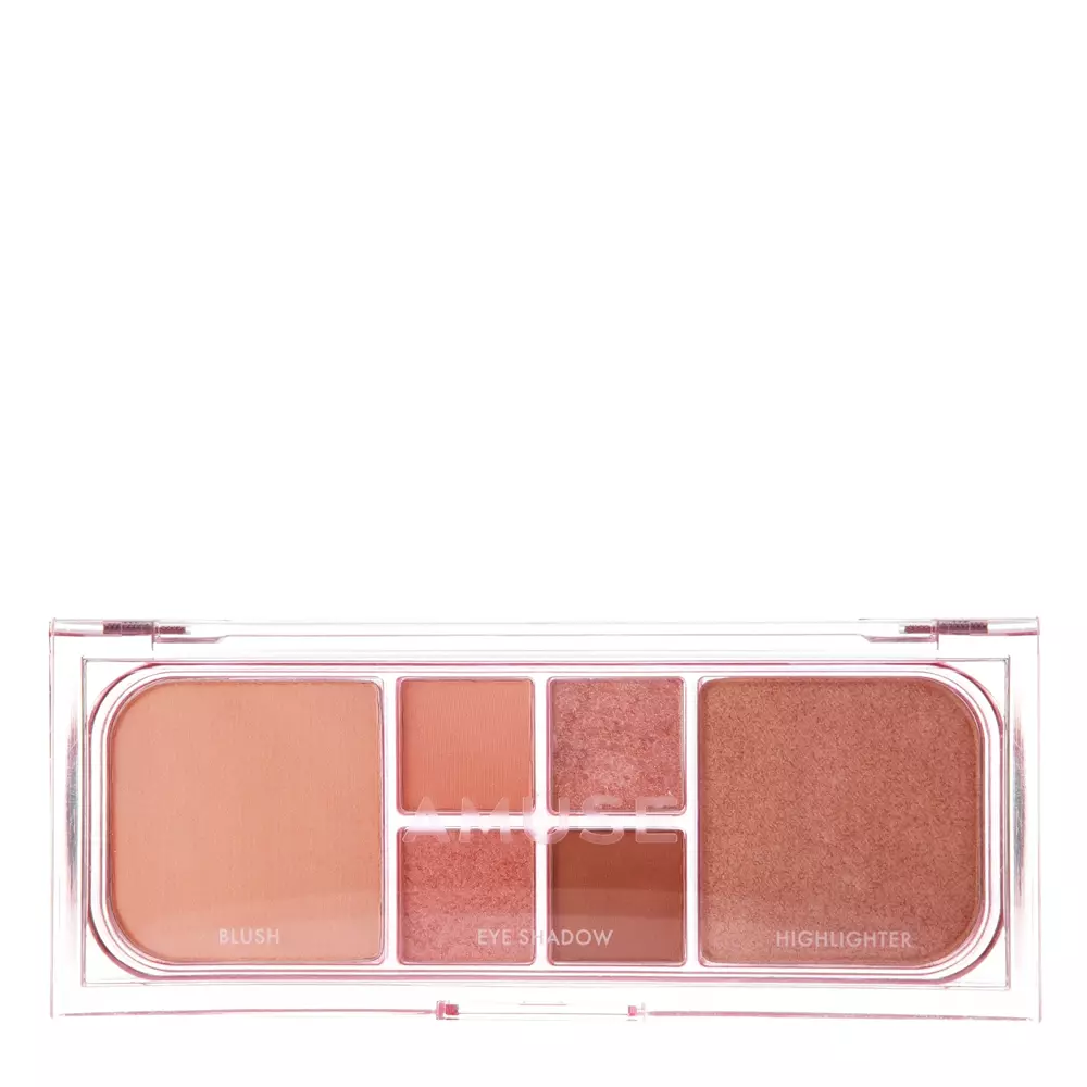 Amuse - Vegan Face All Palette - 02 Peach Glow - Vegánska make-up kontúrovacia paleta - 16,3 g