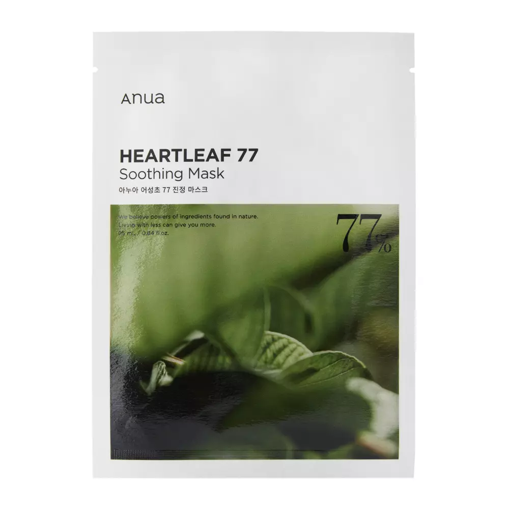 Anua - Heartleaf 77% Soothing Sheet Mask - Hydratačná a upokojujúca maska so 77% extraktom z hutínie srdčitej - 25 ml