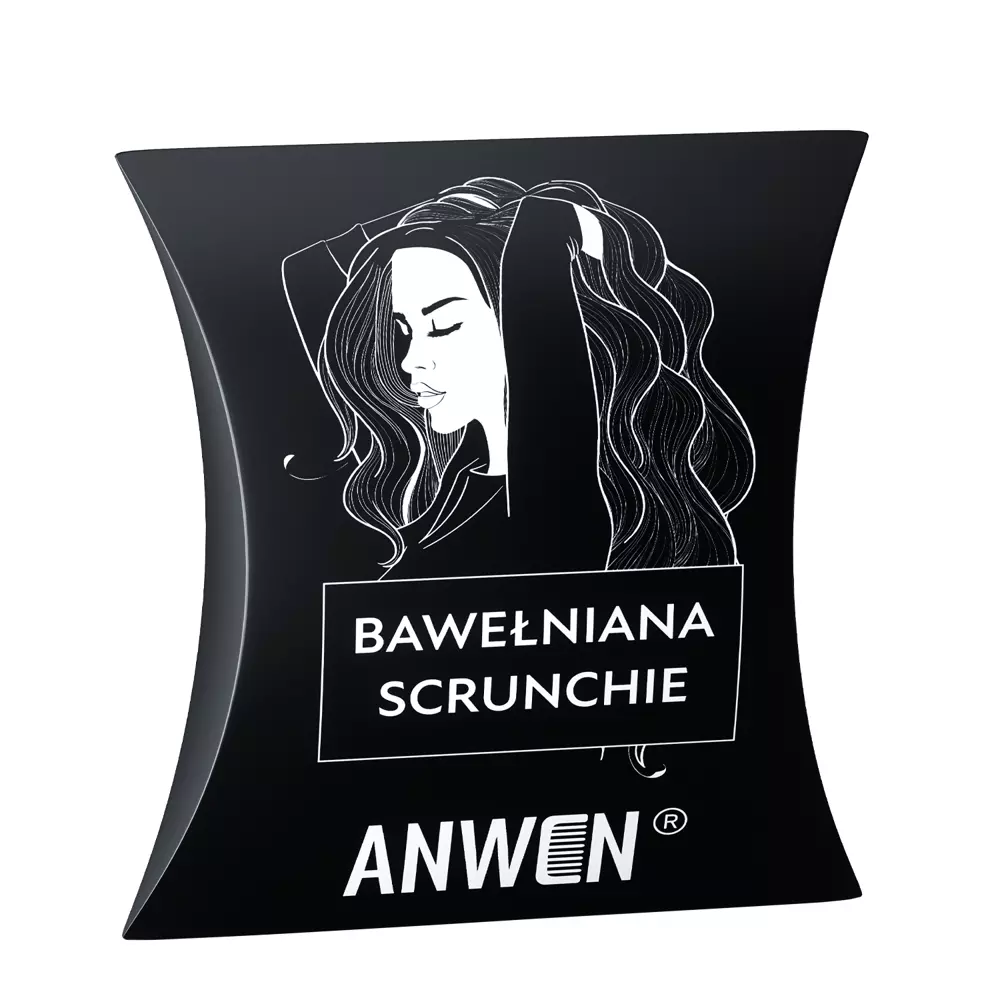 Anwen - Scrunchie - čierna bavlnená gumička