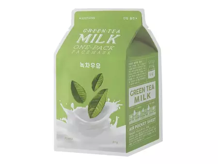 A'pieu - Milk One Pack - Green Tea Milk - Hydratačná textilná maska - Zelený čaj - 21g