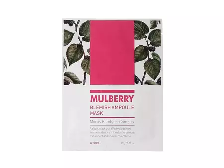 A'pieu - Mulberry Blemish Ampoule Mask - hydratačná a rozjasňujúca pleťová maska - 23 g