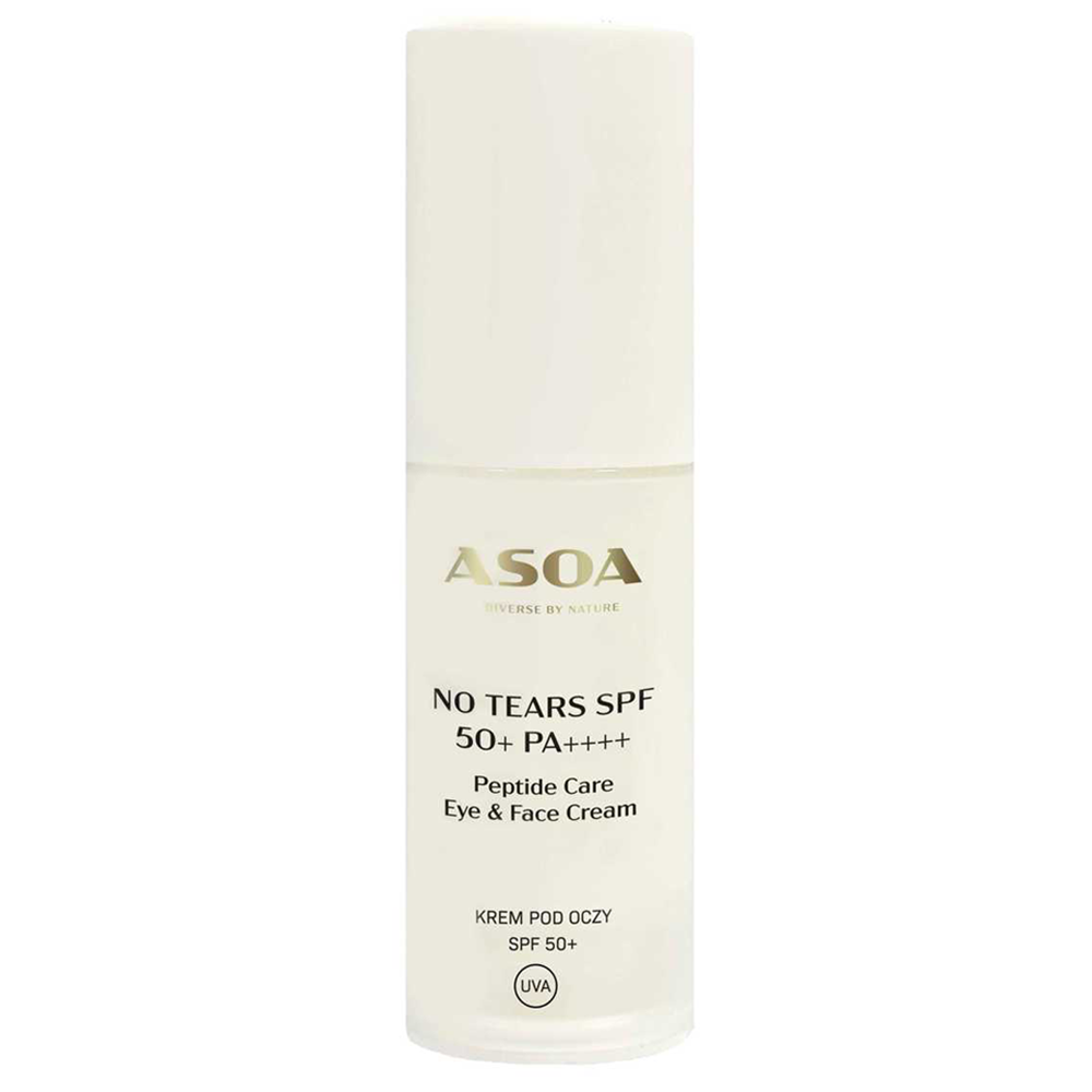 Asoa - No Tears SPF 50+ PA++++ Peptide Care Eye and Face Cream - Očný krém s peptidmi - 30 ml