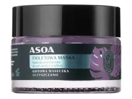 Asoa -  Pleťová maska - fialový íl - 50ml