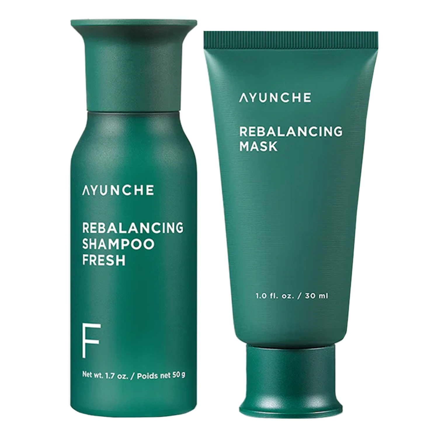 Ayunche - Rebalancing Mini Kit Fresh - Sada hĺbkovo čistiacich prípravkov na vlasy - Mini - Šampón 50g + Maska 30ml