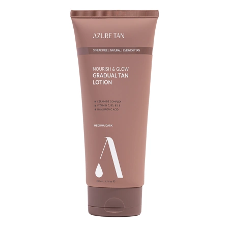 Azure Tan - Nourish & Glow Gradual Tan Lotion - Medium/Dark - Telové mlieko pre postupné opálenie - 200 ml