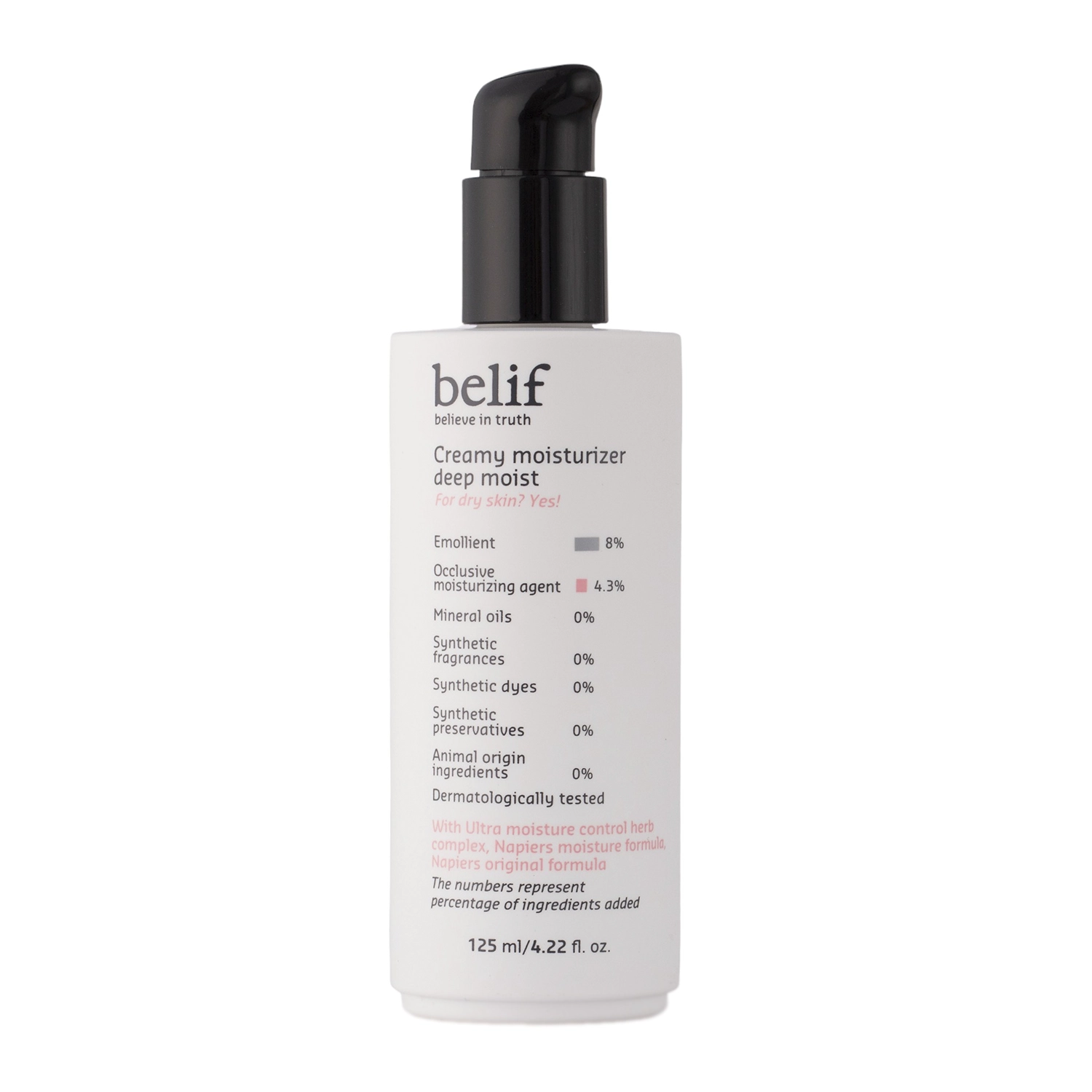 Belif - Creamy Moisturizer Deep Moist - Intenzívny hydratačný krém na tvár a dekolt - 125 ml