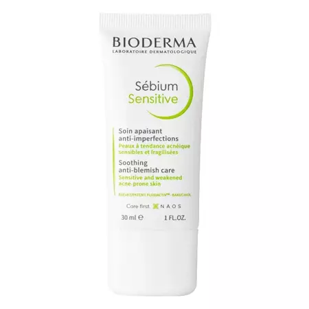 Bioderma - Sebium Sensitive - Upokojujúci krém pre aknóznu pleť - 30ml