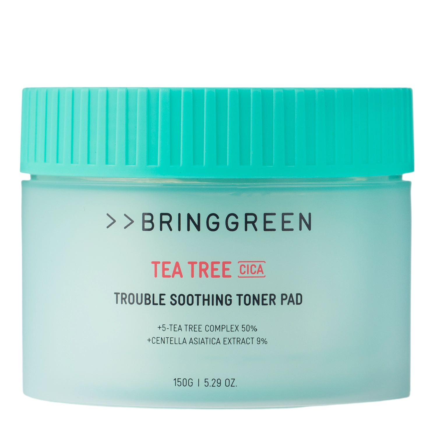 Bring Green - Tea Tree Cica Trouble Soothing Toner Pad - Upokojujúce pleťové tampóny - 90 ks / 150 g