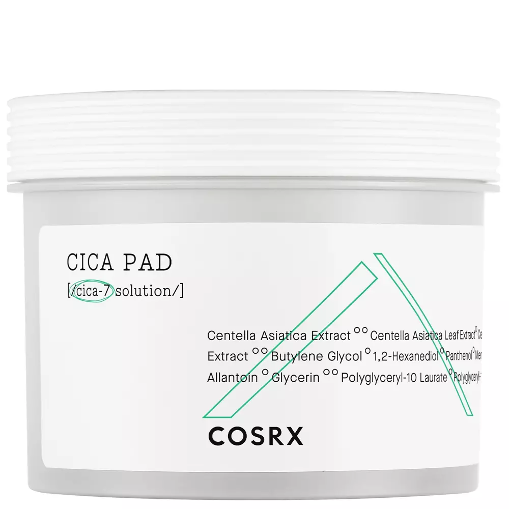 Cosrx - Pure Fit Cica Pad - Multifunkčné tonikum vo forme pleťových tampónov s komplexom CICA-7 - 90ks