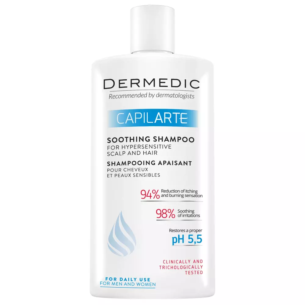 Dermedic - Capilarte - Soothing Shampoo for Hypersensitive Scalp and Hair - Upokojujúci šampón pre citlivú pokožku hlavy - 300ml