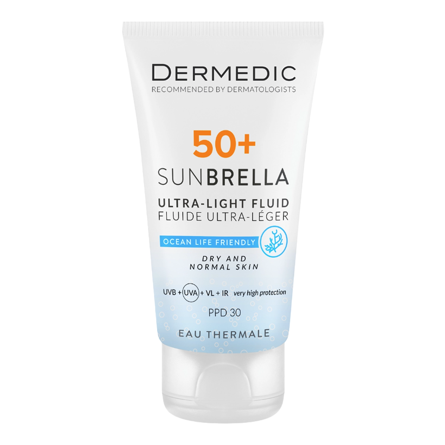 Dermedic - Sunbrella - Ultraľahký krém SPF 50+ pre suchú a normálnu pokožku - 40 ml 