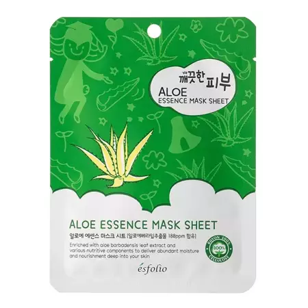 Esfolio - Pure Skin Aloe Essence Mask Sheet - Plátienková maska s aloe vera - 25 ml