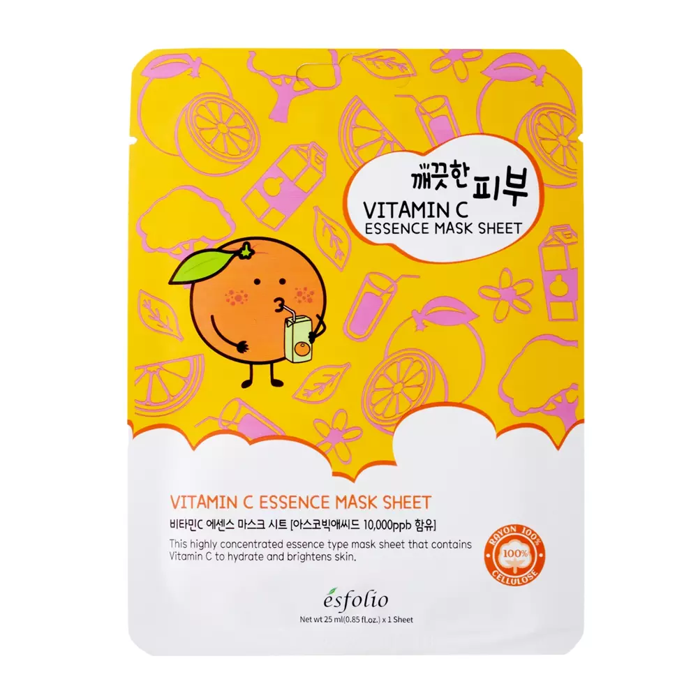 Esfolio - Pure Skin Vitamin C Essence Mask Sheet - Textilná maska s vitamínom C - 25 ml