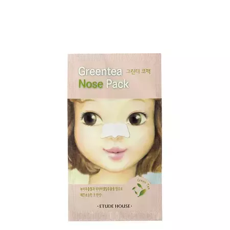 Etude House - Green Tea Nose Pack AD - Čistiaca náplasť proti čiernym bodkám na nos - 1ks