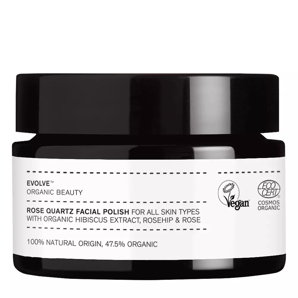 Evolve Organic Beauty - Rose Quartz Facial Polish - Exfoliačný peeling s organickým šípkovým olejom a ruženínom - 30 ml