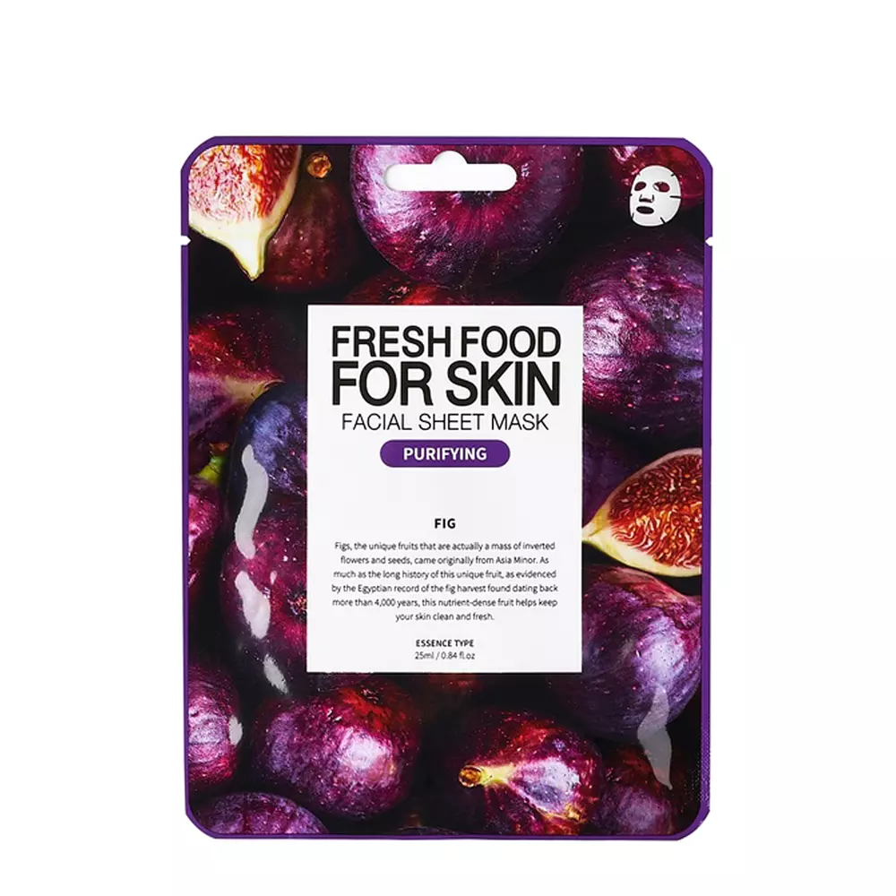 Farmskin - Fresh Food For Skin Facial Sheet Mask Fig - Detoxikačná plátienková maska - 25 ml