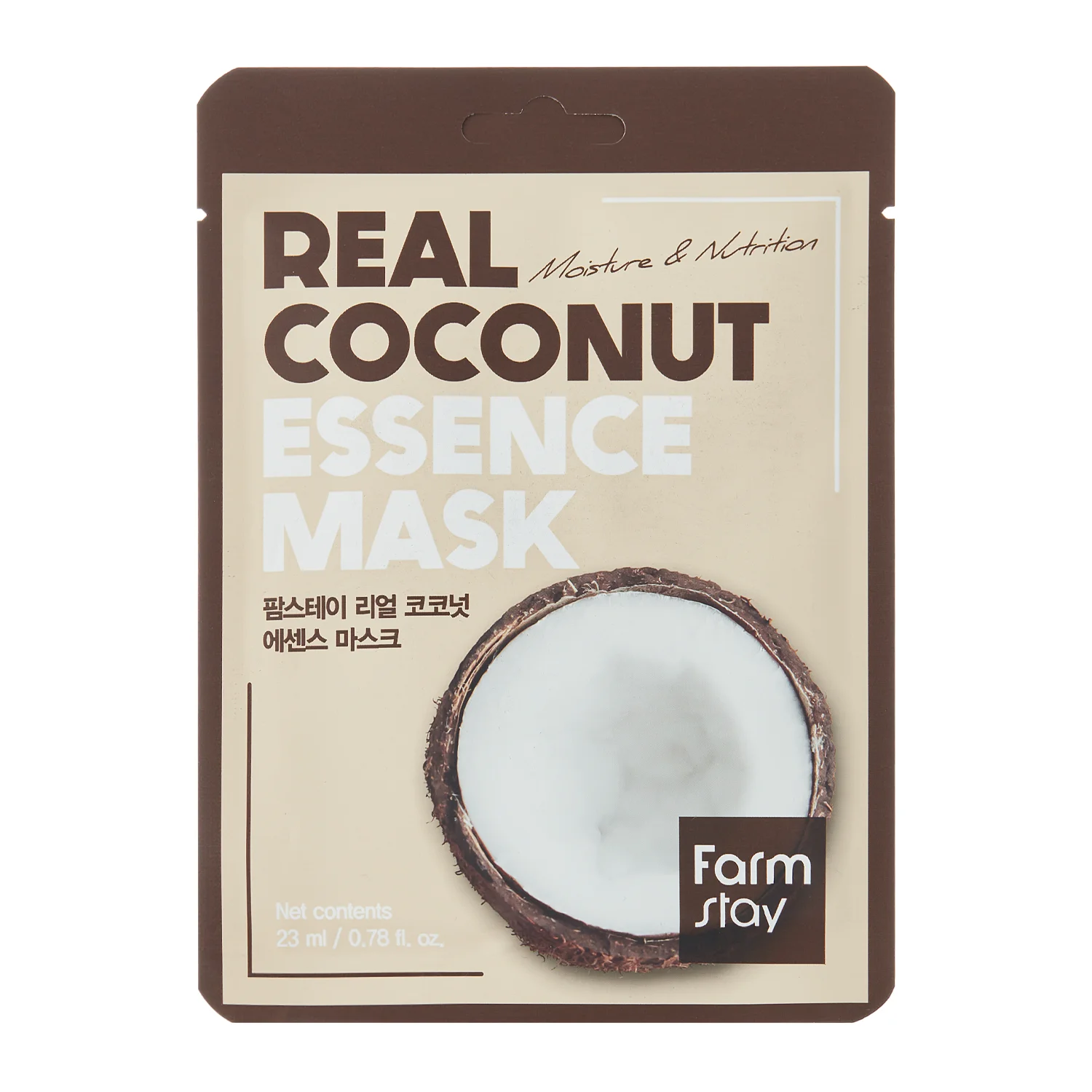 Farmstay - Real Coconut Essence Mask - Hydratačná a vyživujúca textilná maska s kokosom - 23 ml / 1 ks