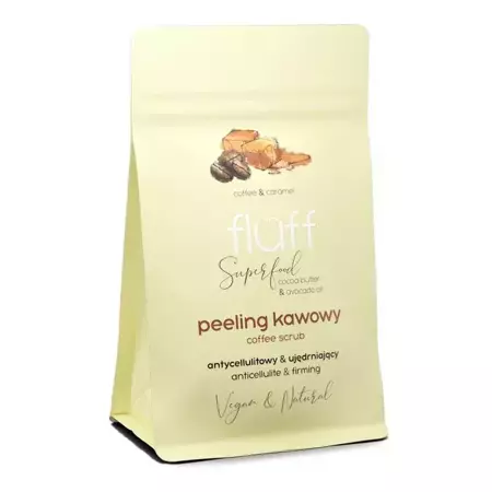 Fluff - Superfood - Coffee Scrub - Kávový peeling - Kávový telový peeling - Coffee & Caramel - 100g