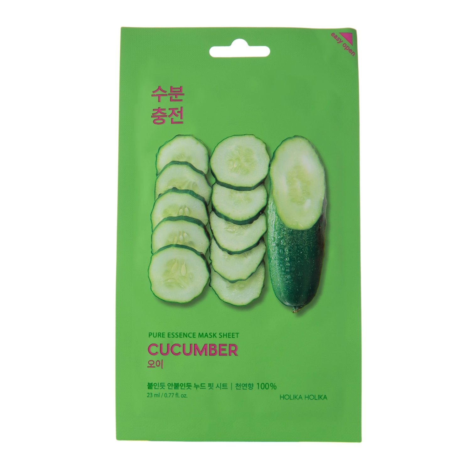 Holika Holika - Pure Essence Mask Sheet - Cucumber - Plátienková maska s uhorkovým extraktom - 23ml