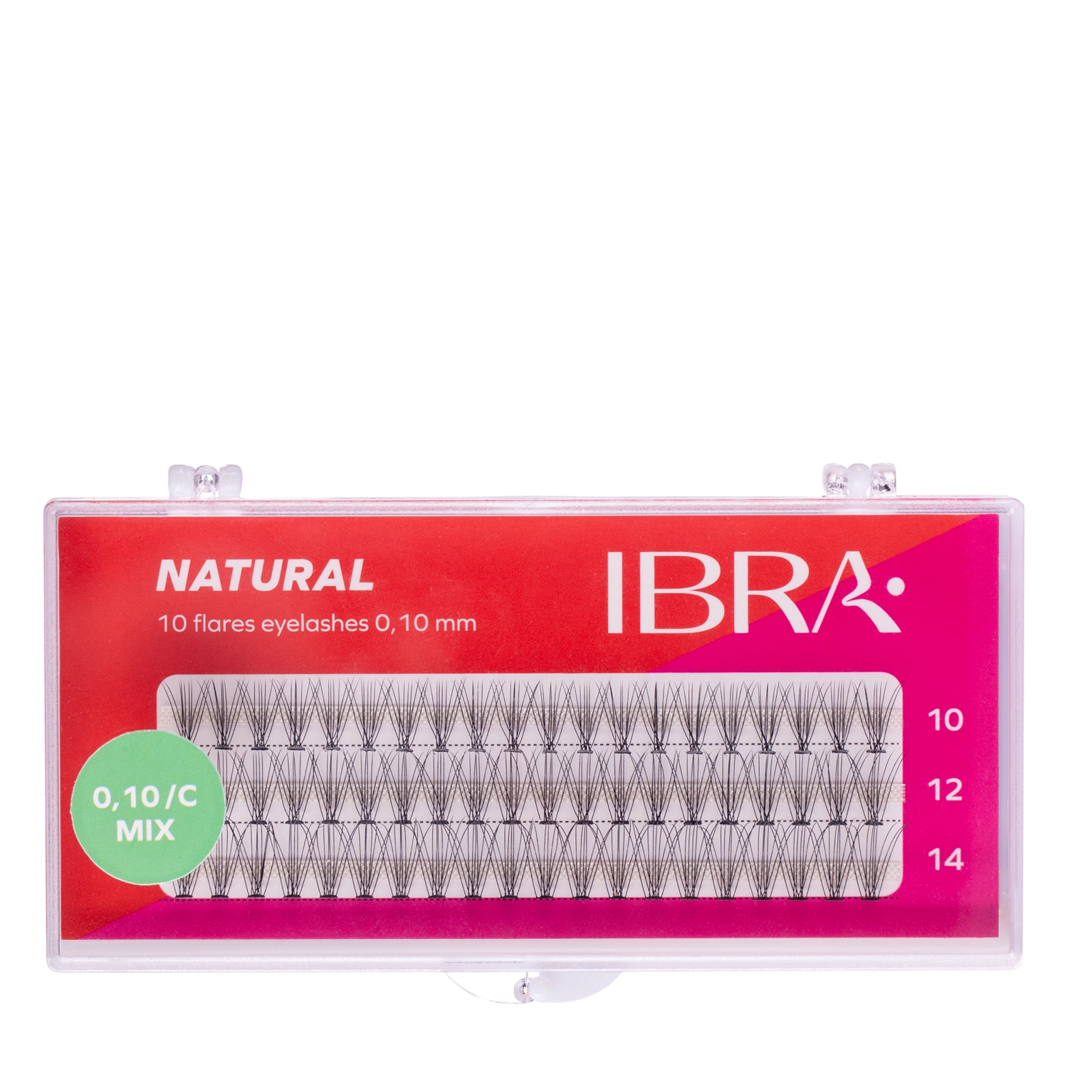 Ibra Makeup -  Naturals 0,10 - Sada trsov na mihalnice - MIX dĺžok - 10, 12, 14 mm