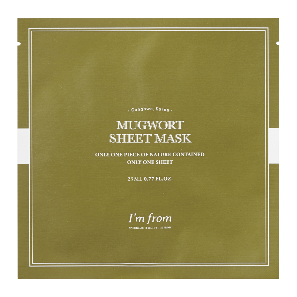 I'm From - Mugwort Sheet Mask - Upokojujúca plátienková maska s extraktom z paliny - 23 ml