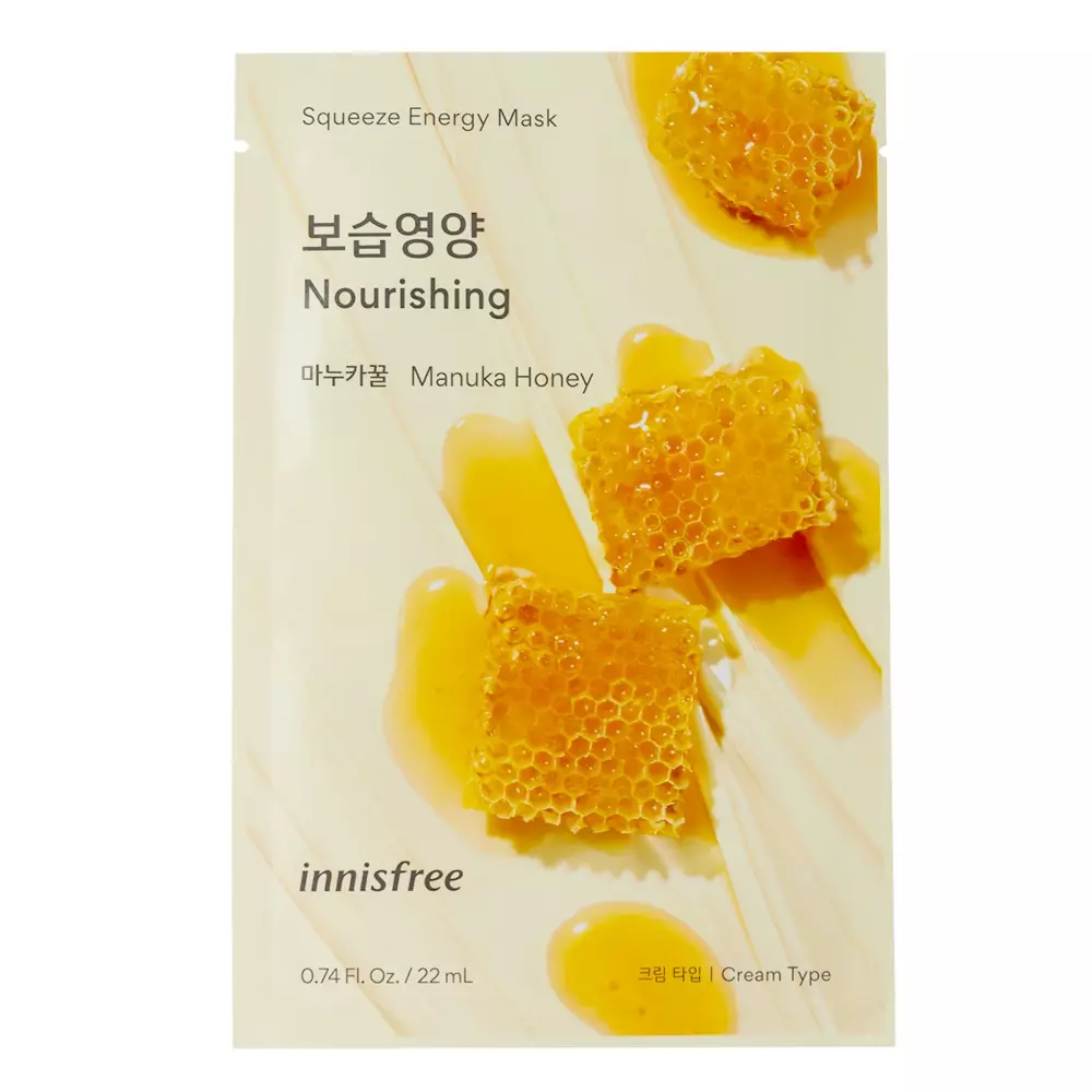 Innisfree - Squeeze Energy Mask - Manuka Honey - Nourishing - Plátienková vyživujúca maska - 22 ml