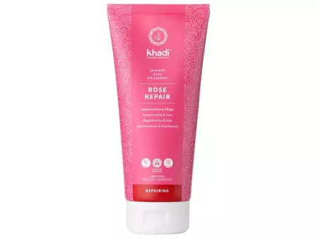 Khadi - Ayurvedic Shampoo Rose - Intenzívne vyživujúci šampón na vlasy - ruža - 200ml