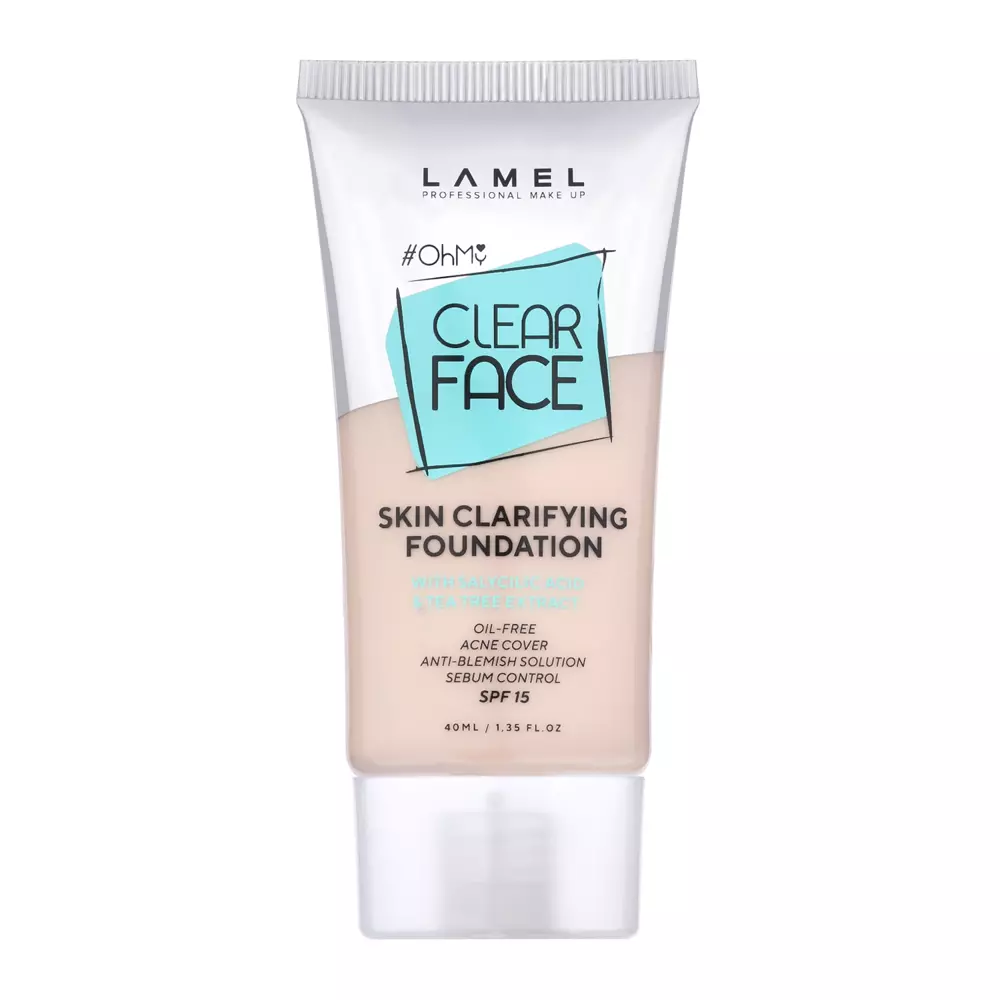 LAMEL - OhMy Clear Face Foundation SPF15 - 401 - Vysoko krycí krémový make-up - 40ml