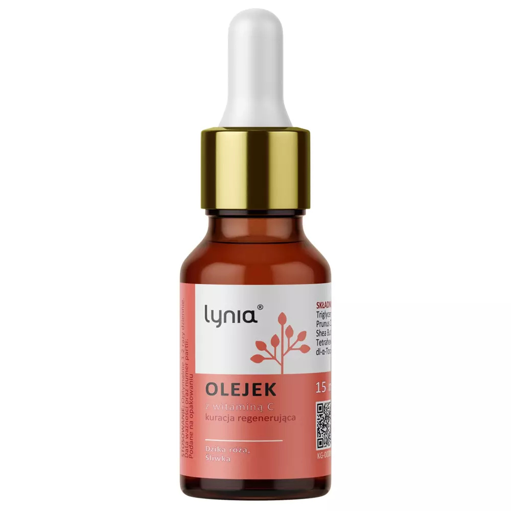 Lynia - Pleťový olej s vitamínom C - Regeneračná kúra - Ruža šípková a slivka - 15 ml