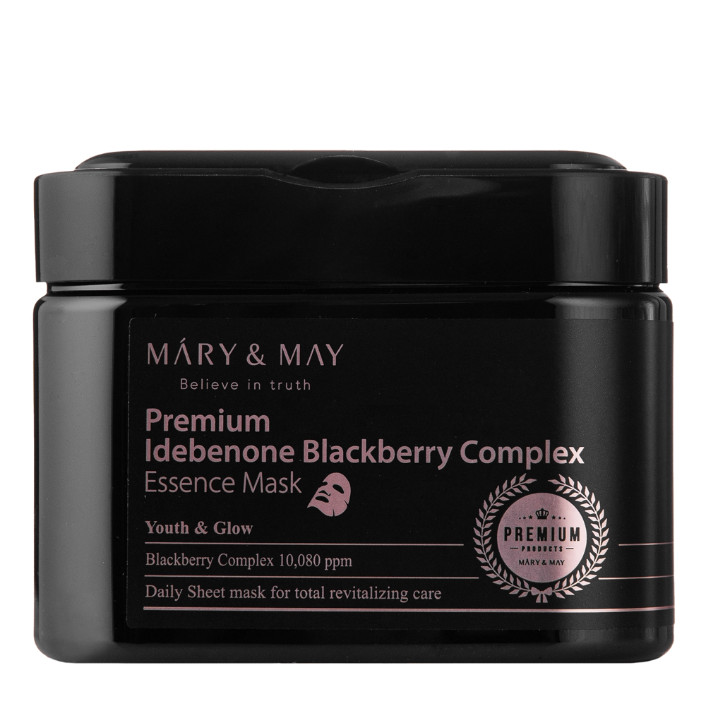 Mary&May - Premium Idebenon Blackberry Complex Essence Mask - Sada pleťových masiek proti vráskam - 20 ks / 250 g