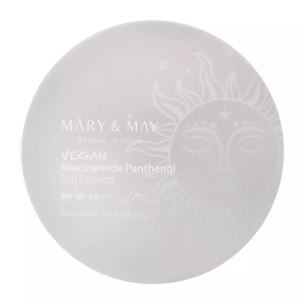 Mary&May - VVegan Niacinamide Panthenol Sun Cushion SPF50+/PA++++ - SPF krém v hubke - 25 g