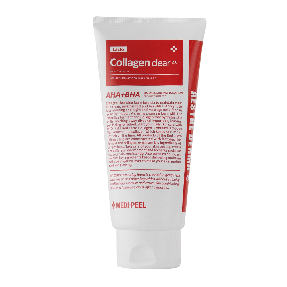 Medi-Peel - Red Lacto Collagen Clear 2.0 - Čistiaca pena s kolagénom - 300 ml