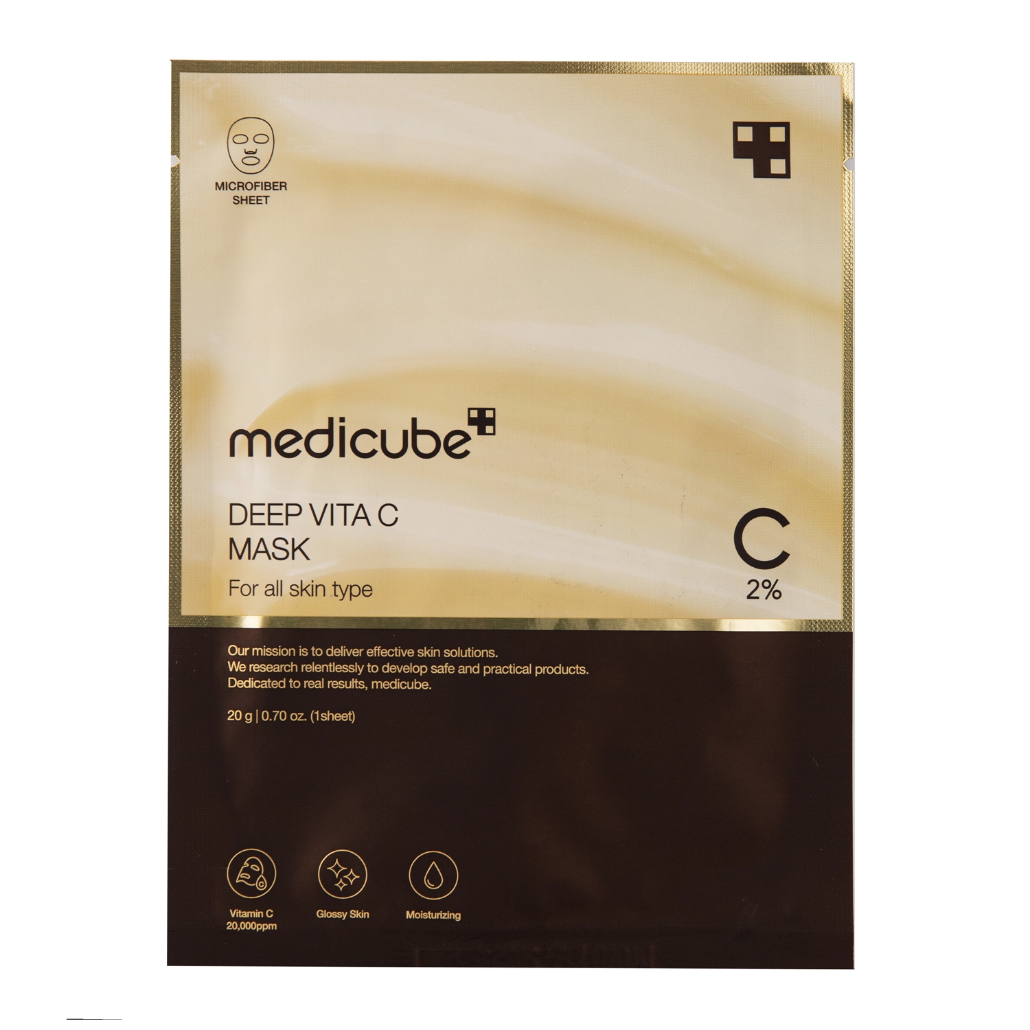 Medicube - Deep Vita C Mask - Rozjasňujúca plátienková maska s vitamínom C - 1 ks / 20 g