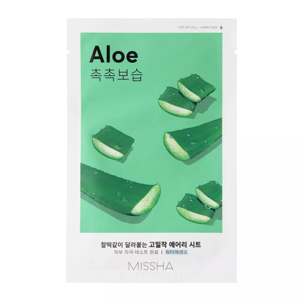 Missha - Airy Fit Sheet Mask - Aloe - Textilná maska s aloe vera - 19g