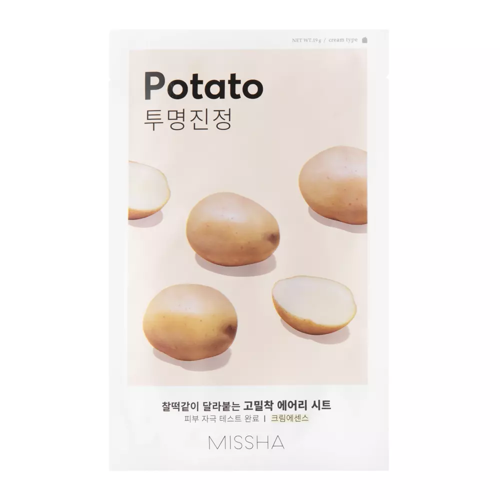 Missha - Airy Fit Sheet Mask - Potato - Textilná maska so zemiakovým extraktom - 19g