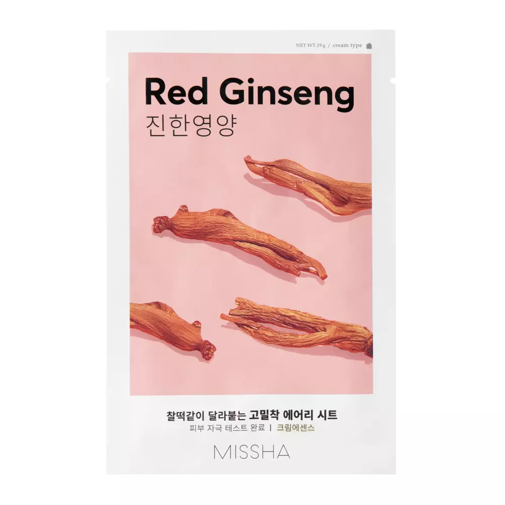 Missha - Airy Fit Sheet Mask - Red Ginseng - Textilná maska s červeným ženšenom - 19g