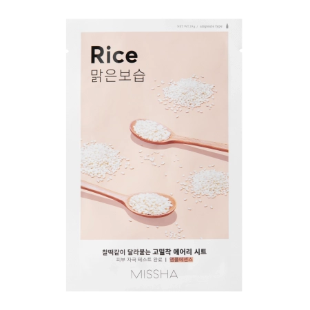 Missha - Airy Fit Sheet Mask - Rice - Ryžová textilná maska - 19g