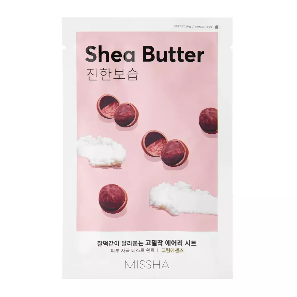 Missha - Airy Fit Sheet Mask - Shea Butter - Textilná maska s bambuckým maslom - 19g